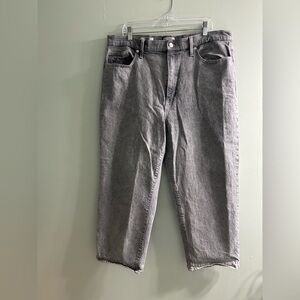Universal thread vintage straight leg jeans grey denim cropped high rise